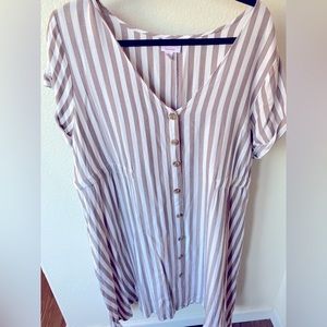 Striped maternity dress, neutral, size XL